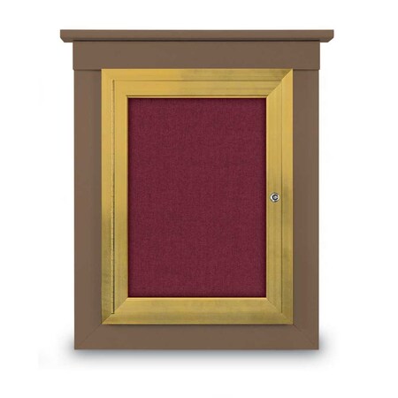 United Visual Products 72"x36" 3-Door Enclosed Letterboard, Green Felt/Walnut UV2627O-WALNUT-GREEN